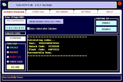 Sola GSM Calculator