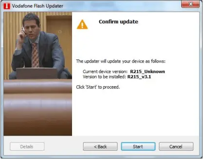 R215 firmware udpate - Click on start