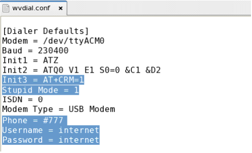 Changes in configuration file