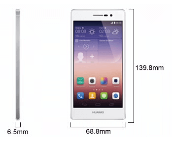 Huawei Ascend P7 Android KitKat 13 MP SmartPhone Dimension