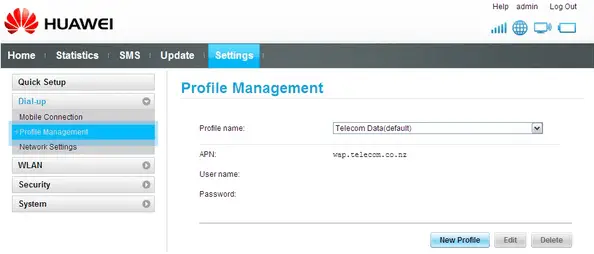 Huawei E5220 profile management