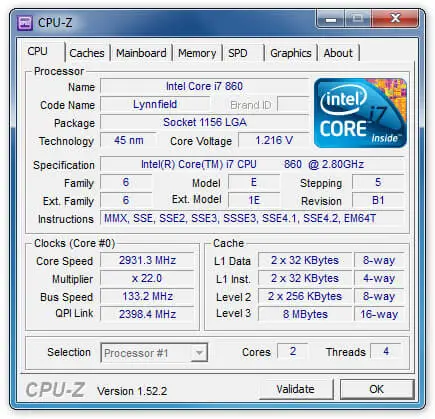 CPU-Z Freeware Software