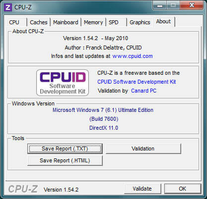 CPU-Z about