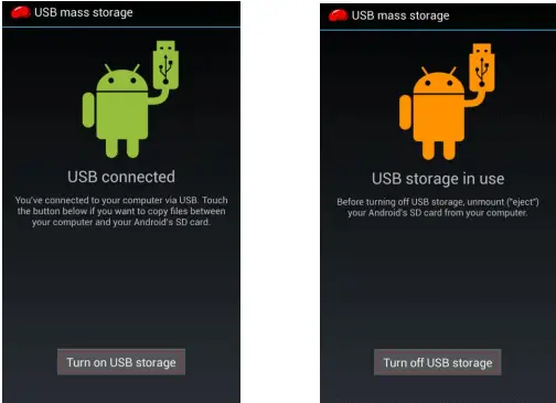USB Mass Storage Connected Sequence