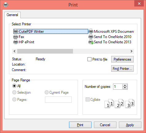 CutePDF Writer Printer