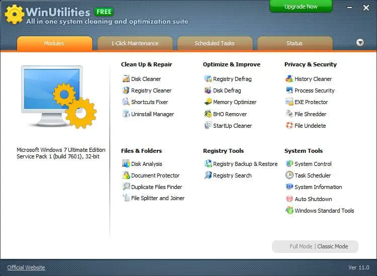 YL Software WinUtilities Free to Clean and Defrag the Computer