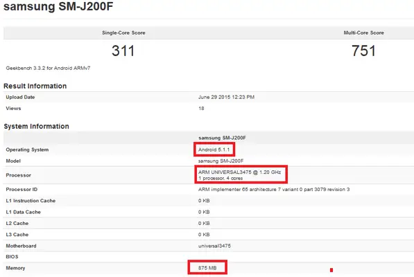 Samsung Galaxy J2 visited GFXBench confirming its entry-level existence