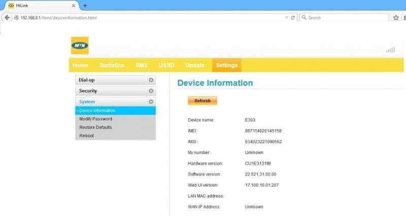 Huawei E303i-2 - device info