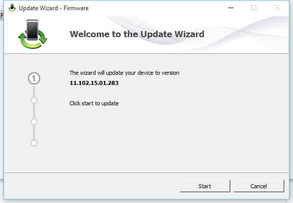 MTS EC306 firmware update wizard