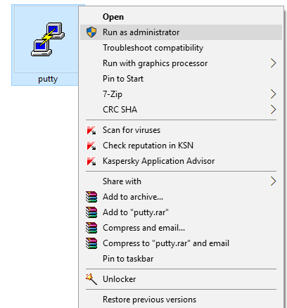 putty-as-administrator