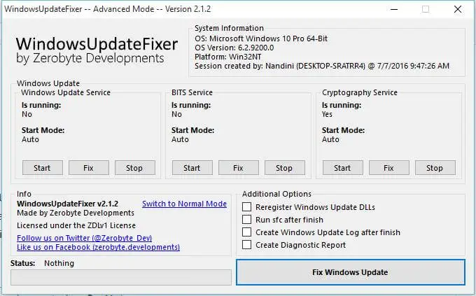 windows-update-fixer-advanced-mode