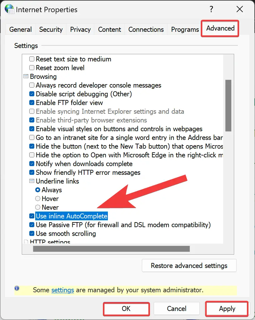 How to Enable Inline in File Explorer and Run Dialog in